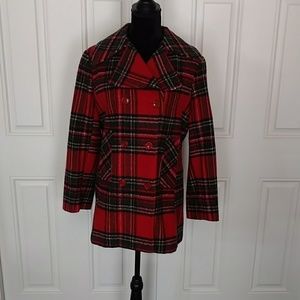 Vintage plaid peacoat